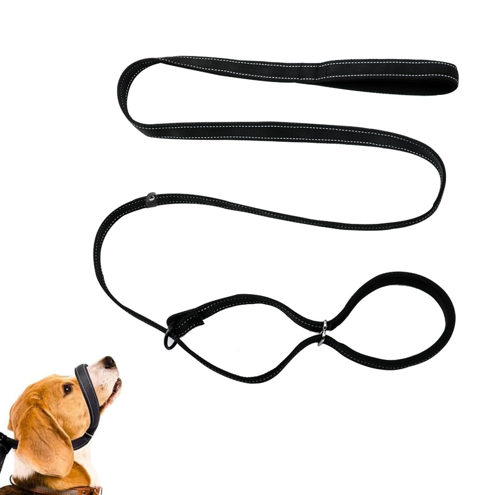 Figure of 8 Anti-Pull Dog Lead - 2.5 * 180cm Flat Adjustable Nylon Long Line for Training Small Medium Large Dogs
