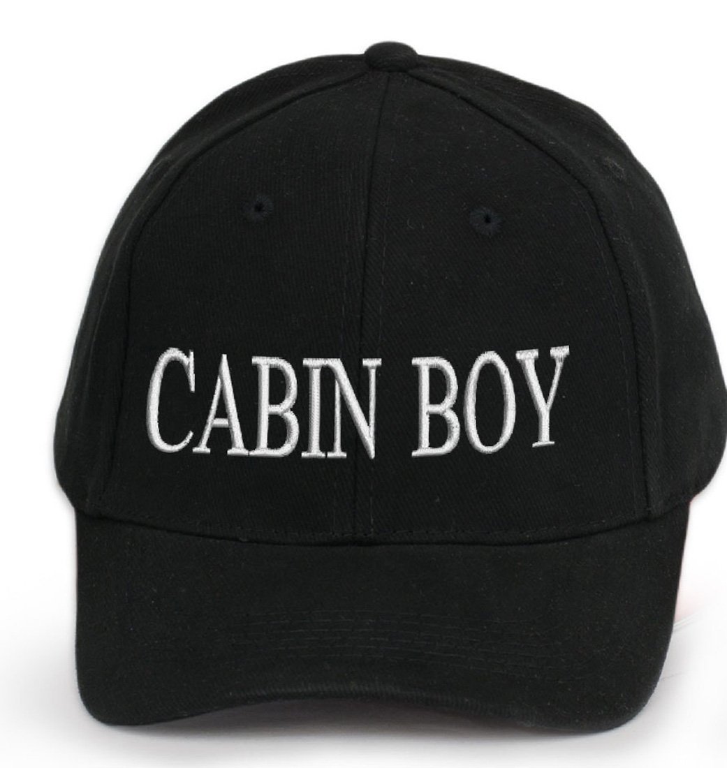 4sold Ancient Mariner, Captain Cabin Boy Crew First Mate Yachting Baseball Cap Inscription Lettering Black White (Cabin BOY)