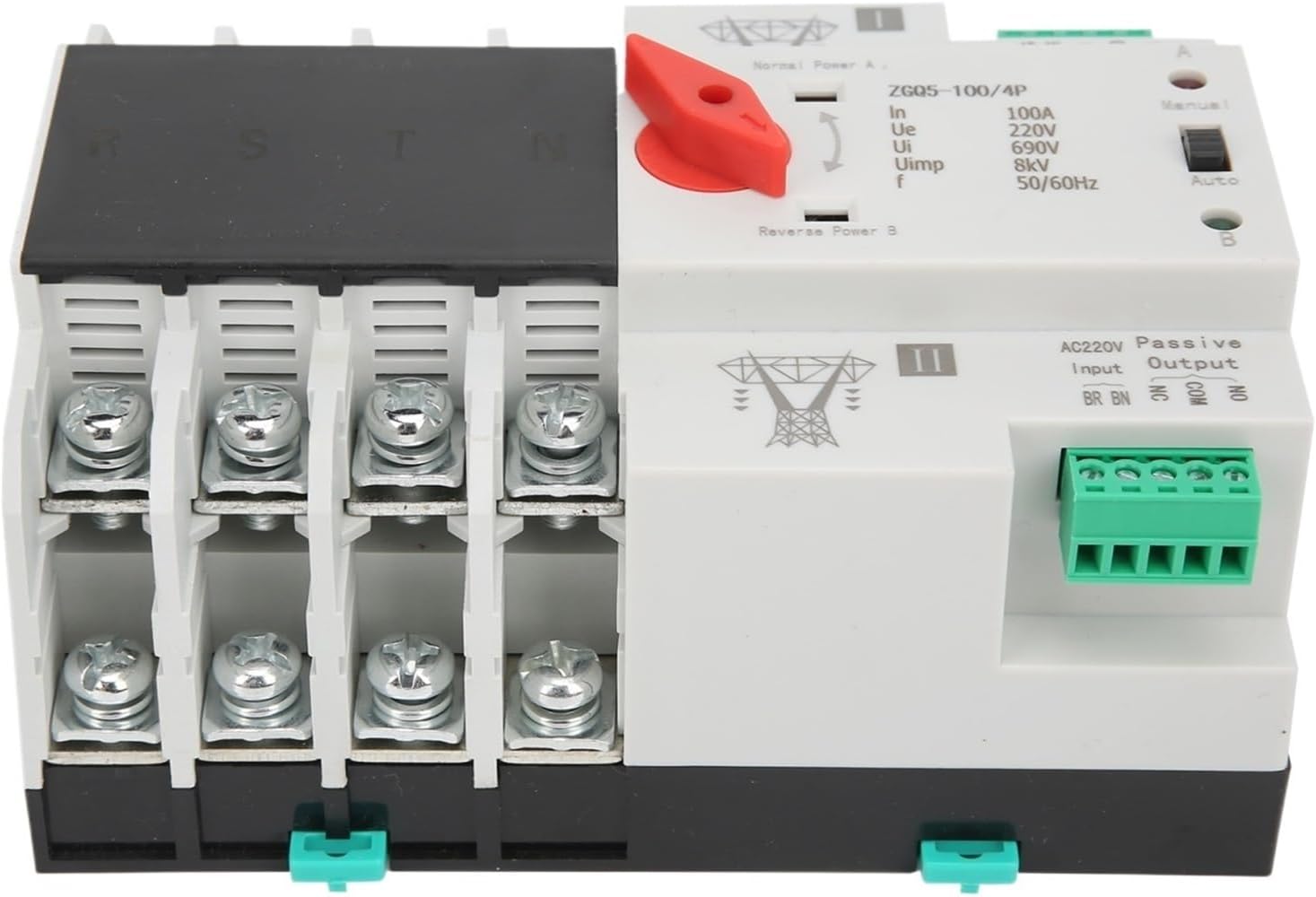 Automatic Changeover Switch Power Automatic Transfer Switch Circuit Breaker Changeover ZGQ5-100/4P 220V Transfer Switch