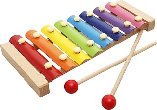 Xylophone for Kids,Wooden Xylophone 8 Tone Music Enlightenment Safe Early Education Xylophone Musical Toy for Baby Toddler Boys Girls Birthday Christims Gift Multicolor One Size
