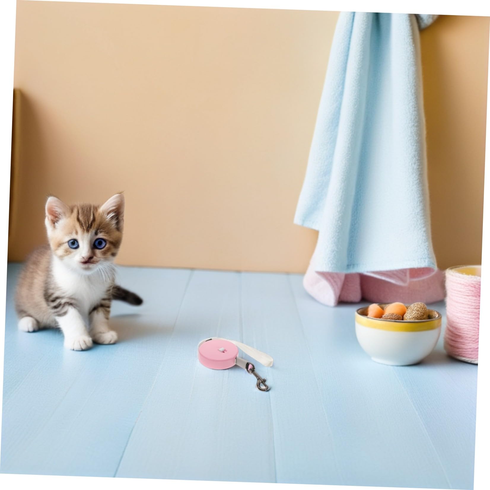 Kichvoe Guinzaglio Retrattile in Nylon e Plastico 2 Pezzi per Animali Domestici con Cinturino da Polso, Guinzaglio Regolabile per Conigli e Gatti, per Ambienti Affollati e Avventure