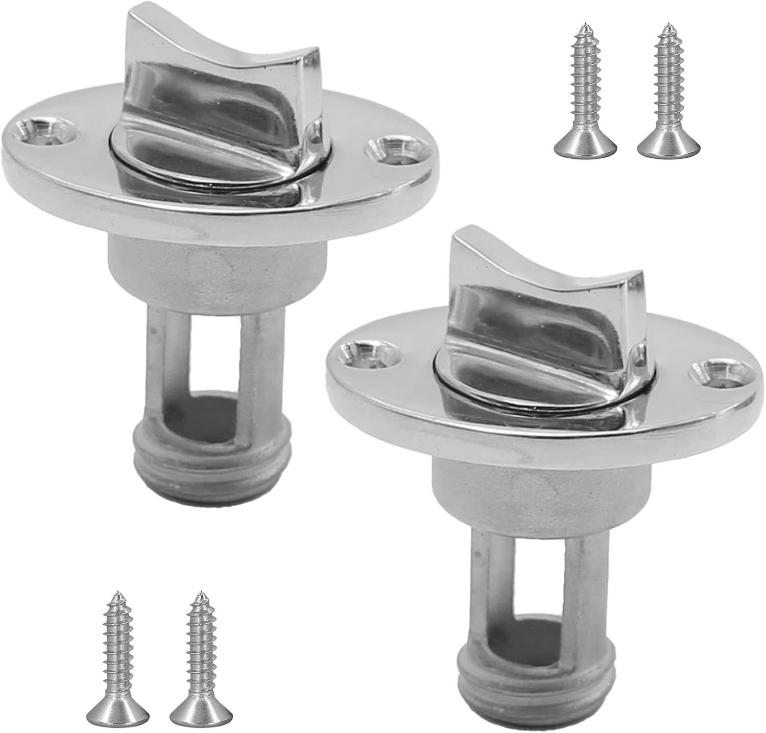 2PCS Marine Drain Plug Stainless Steel Boat Drain Plug Kit Garboard Drain Plug with1 Inch Hole, Thread for 3/4 Inch