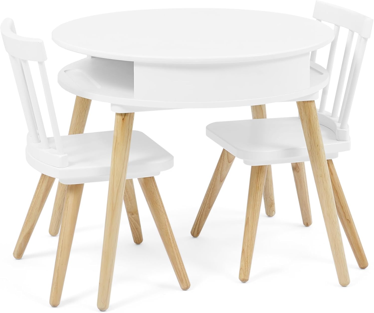 Delta Children Hudson Storage Table and 2-Piece Chair Set White