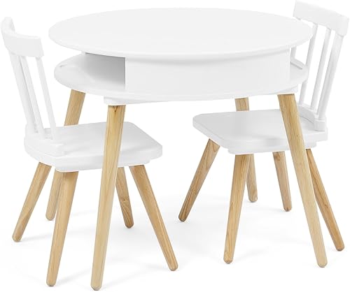 Miniatura 3 de Delta Children Hudson - Juego de mesa de almacenamiento y sillas de 2 piezas, color blanco