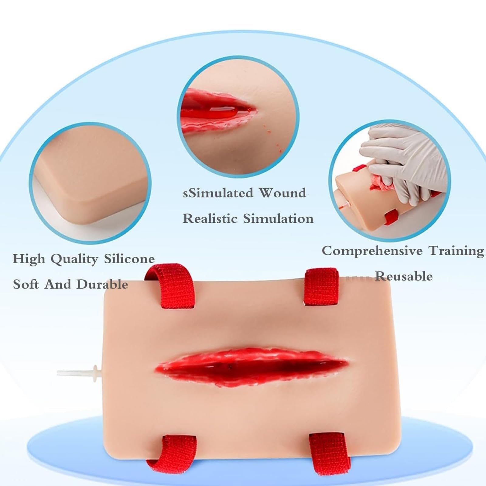 Ejercicios De Sutura para Control De Sangrado, Kit De Entrenamiento De Torniquete Y Embalaje De Heridas, Modelo De Práctica De Heridas De Simulación De Trauma Reutilizable