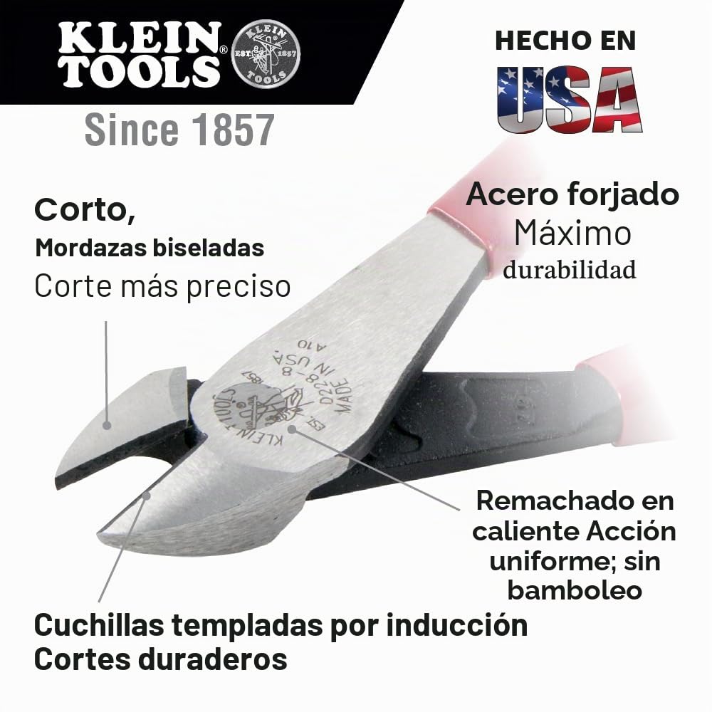 Klein Tools 80020 Juego de herramientas con alicates de linero, cortadores diagonales y alicates de punta larga, con cuchillos endurecidos por inducción, 3 piezas
