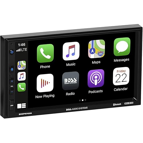 BOSS Audio Systems BVCP9700A Car Stereo - Apple CarPlay, Android Auto, Double Din, 7 Inch Touchscreen, Bluetooth, No CD DVD Player, AM/FM Radio Receiver