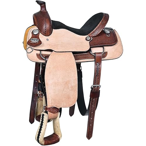 HILASON Western Horse Saddle American Leather Ranch Roping Cowboy | Hand Tooled Wade & for Horses