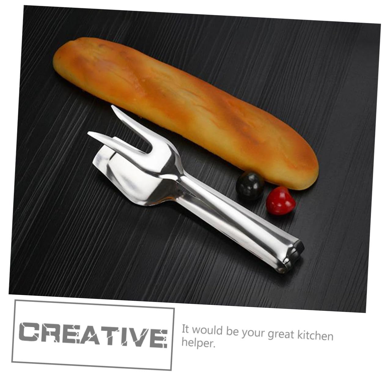 OUNONA 2 pezzi Pinze da Cucina in Acciaio Resistente per Pane e Insalata Clip Doppia Alimentare Leggera e Robusta per Buffet Grigliate e Servizio Catering