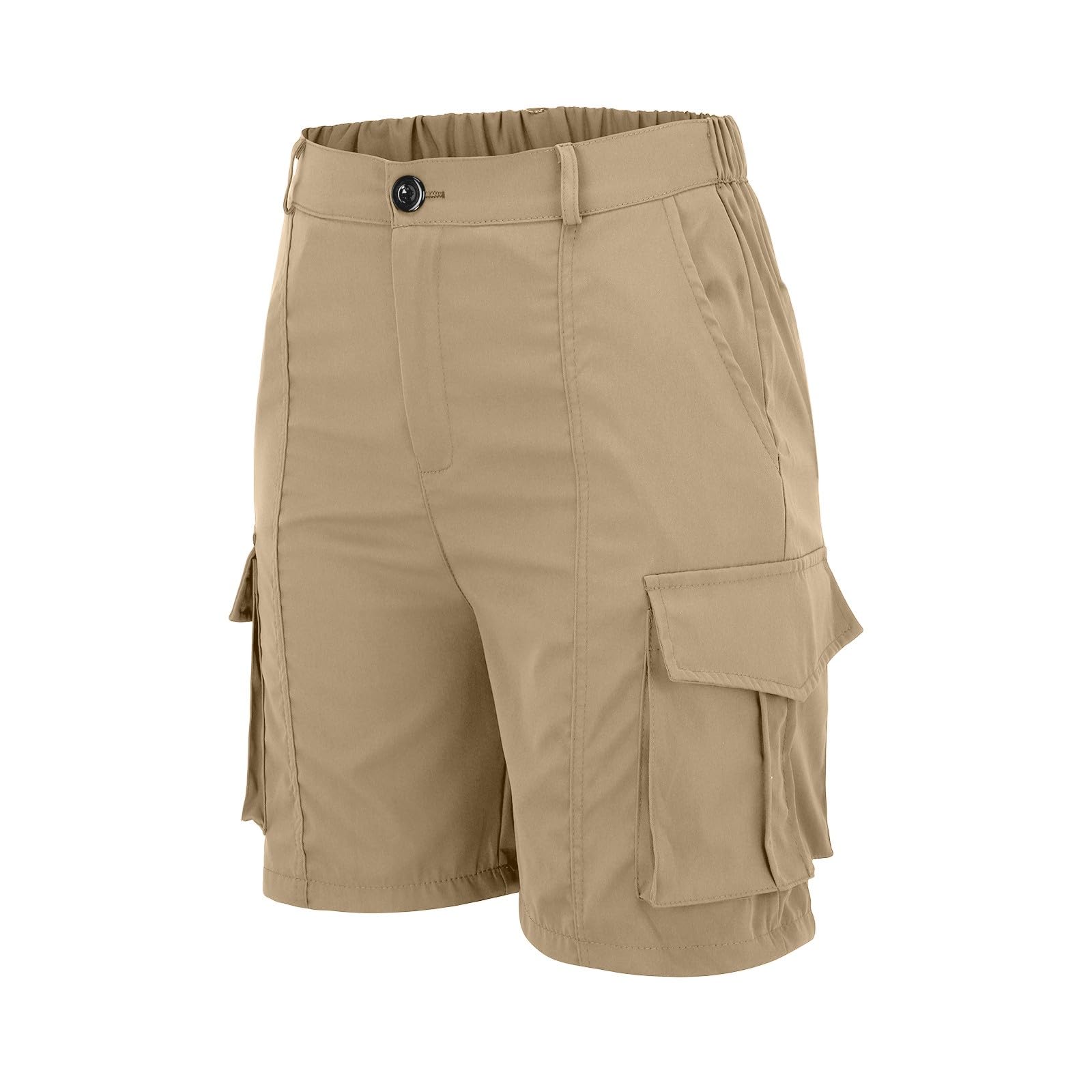 Generico Women's Summer Cargo Shorts Elastic Waist Lightweight Hiking Casual Outdoor Quick Dry Short Pants for Travel Hiking with 4 Pockets - 3