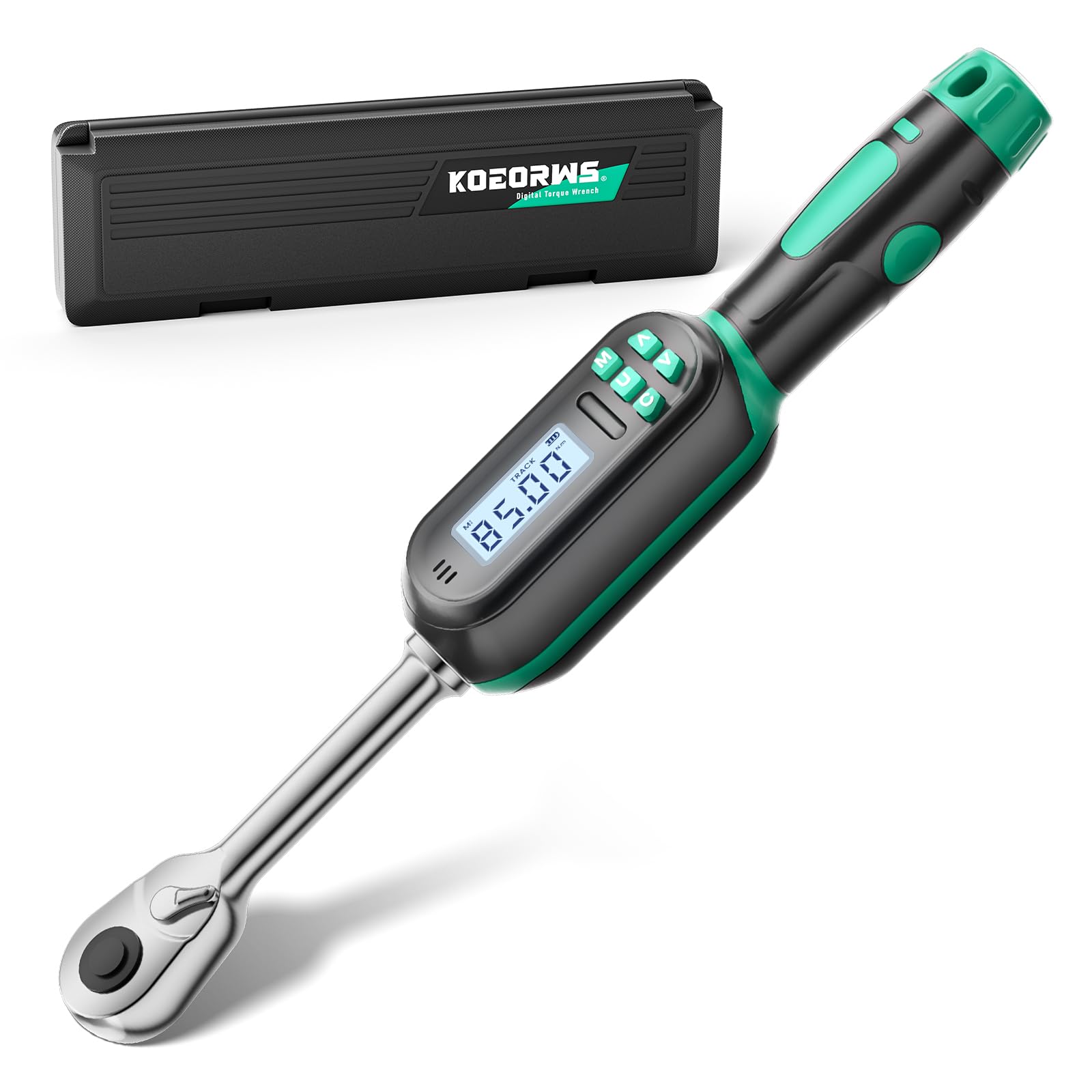 KOEORWS 1/2 Inch Drive Digital TorqueWrench, 5.02-99.57Ft.lb/6.8-135N.m, Electronic Torque Wrench with Preset Value, Buzzer & LED Indicator, ±2%