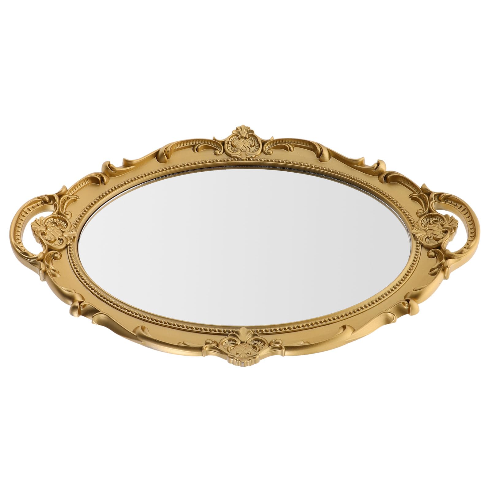 Miroir de Maquillage Mural Vintage Ovale Doré Décoratif pour Chambre et Miroir Coiffeuse