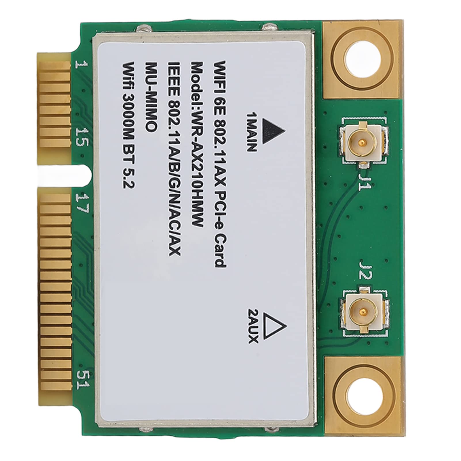 AX210 5374M WIFI 6E 5G Scheda di Rete Cordless Interna Gigabit a Tripla Banda, MINIPCIE 5.2 BT, Porta Mini PCIE, Tecnologia MU MIMO