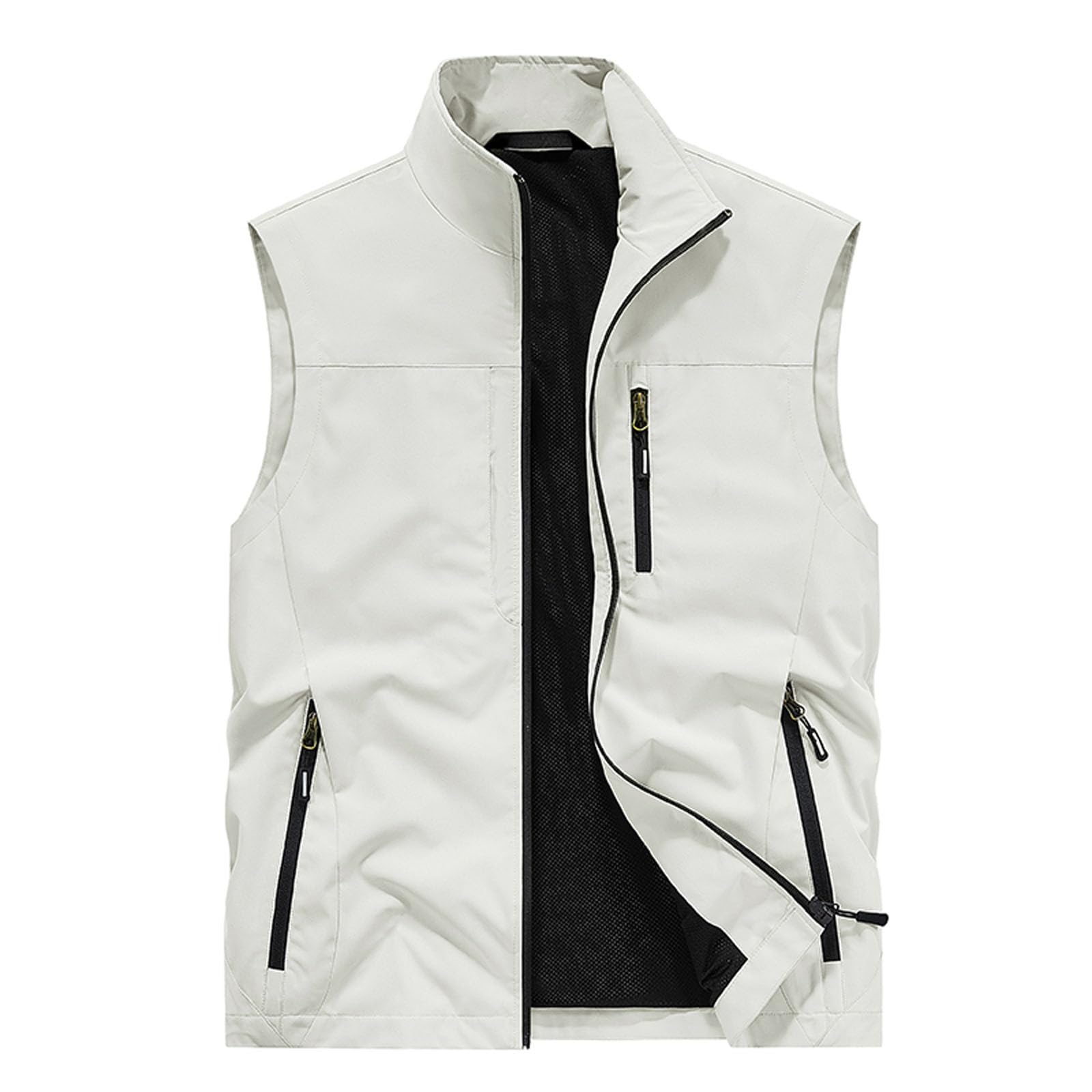 Gilet de Peche Homme de Travail de Photographie Gilet Homme Sans Manche Versatile Multipoches Gilets Cargo Militaire Veste Mi Saison Saharienne de Sauvetage Camping Randonnée Veste Sans Manches