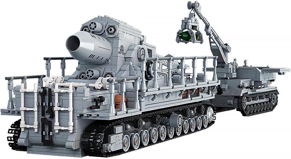 FC4303 1: 26 Karl Heavy Mortar Building Blocks Set, 2875 Pieces WW2 German Army Karl Mortar Vehicles Model, MOC Collectible Kit for Adults/Military Enthusiasts