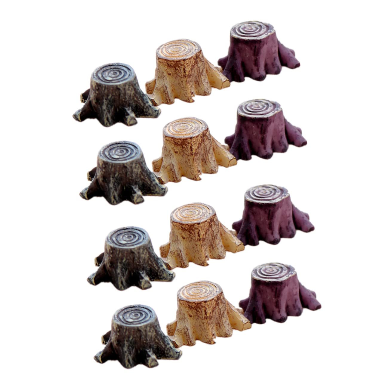 Abaodam 12pcs Small Stump Stool Miniture House Furniture Doll House Furniture Miniature Root Stump Rustic Furniture Retro Furniture Mini Landscape Statue Moss Resin Cartoon