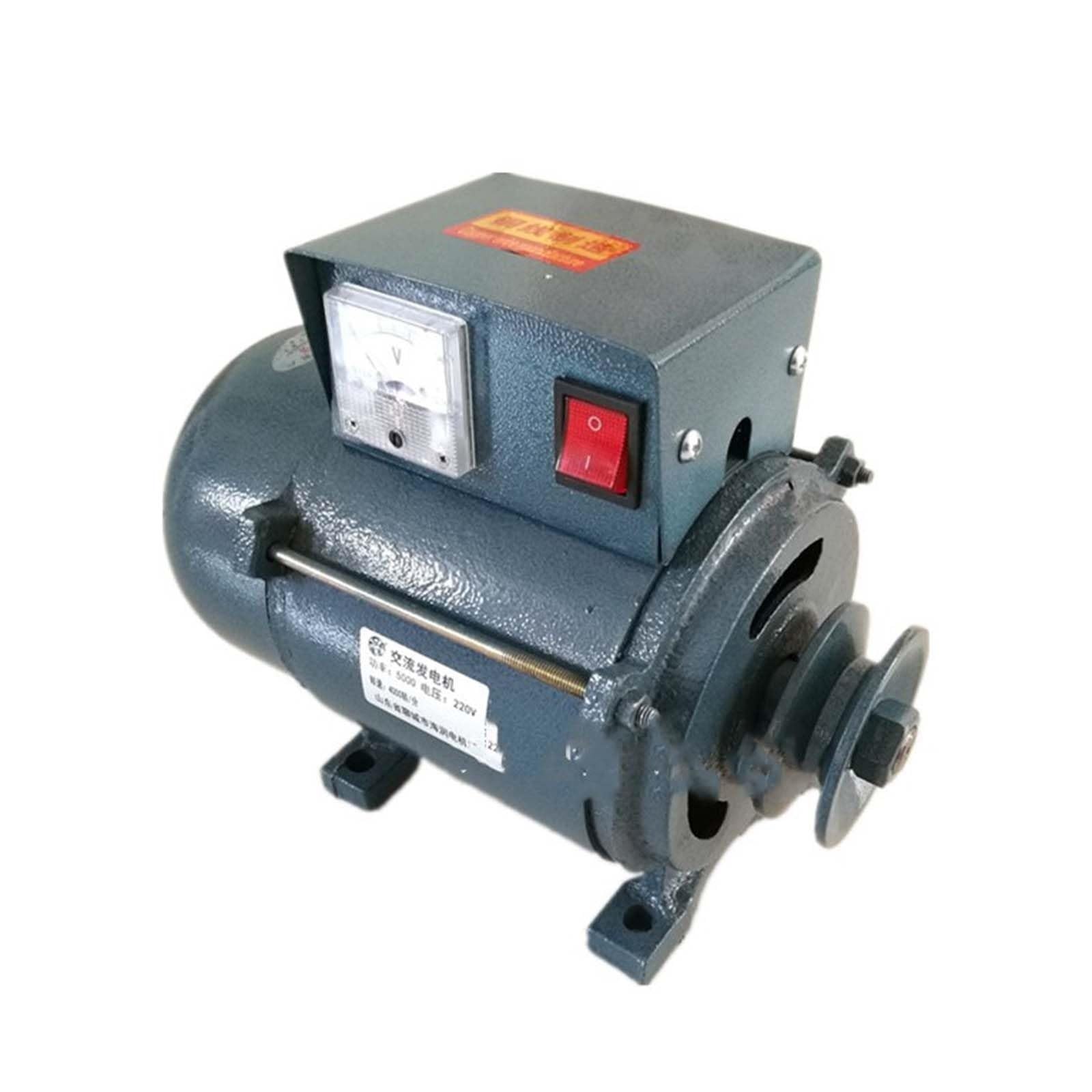 Générateur Compact 5000W 220V Sans Balais À Aimant Permanent, Alternateur À Fil De Cuivre Pur, Entraînement Par Poulie, Pour Éclairage Ou Alimentation De Secours