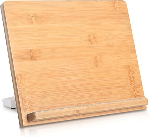 Soporte universal para tableta, 11 x 8.2 pulgadas, compatible con tabletas y teléfonos de 4.7-12.9 pulgadas, madera de bambú