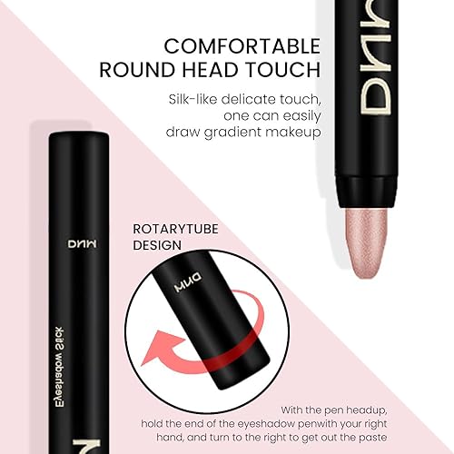 Miniatura 3 de evpct Juego de 2 barras de sombra de ojos crema para ojos impermeables, champán, brillo mate, lápiz lápiz lápiz a granel sombras en crema para ojos