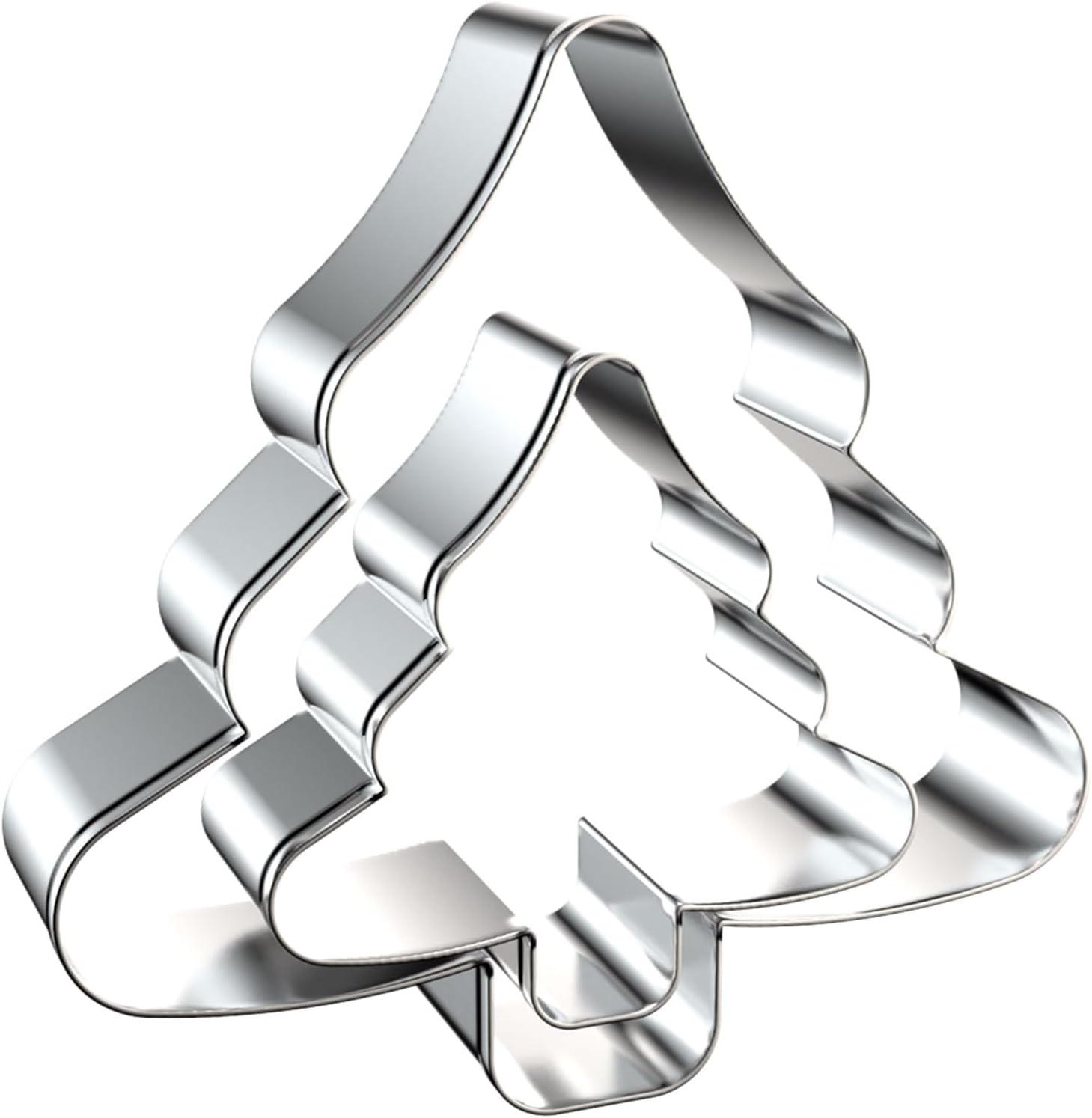 Comais Christmas Tree Shaped Cookie Cutters Set Stainless Steel 2Pcs ModelE image 4