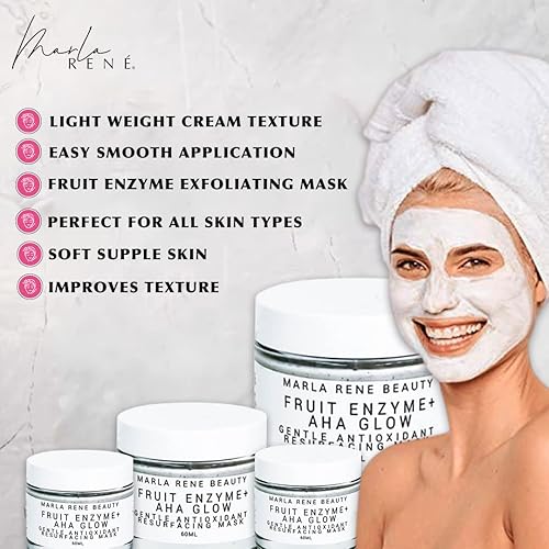 Miniatura 5 de Marla Rene Beauty Enzyme Mask  Face Mask AHA Exfoliant for Face  Blueberry Face Mask with Cranberry and Glycolic Acid  Regenerating and Exfoliating