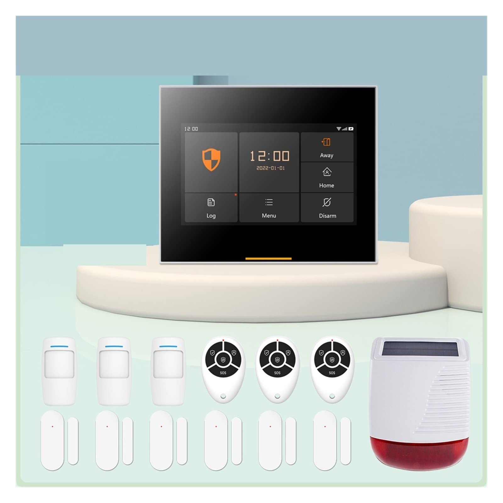 Sistema di Allarme di Sicurezza Domestica, di Allarme Sicurezza Domestica Wireless 4G 433 MHz Smart antifurto con Sirena Solare Tuya(Ost-10-H501-4G-H)