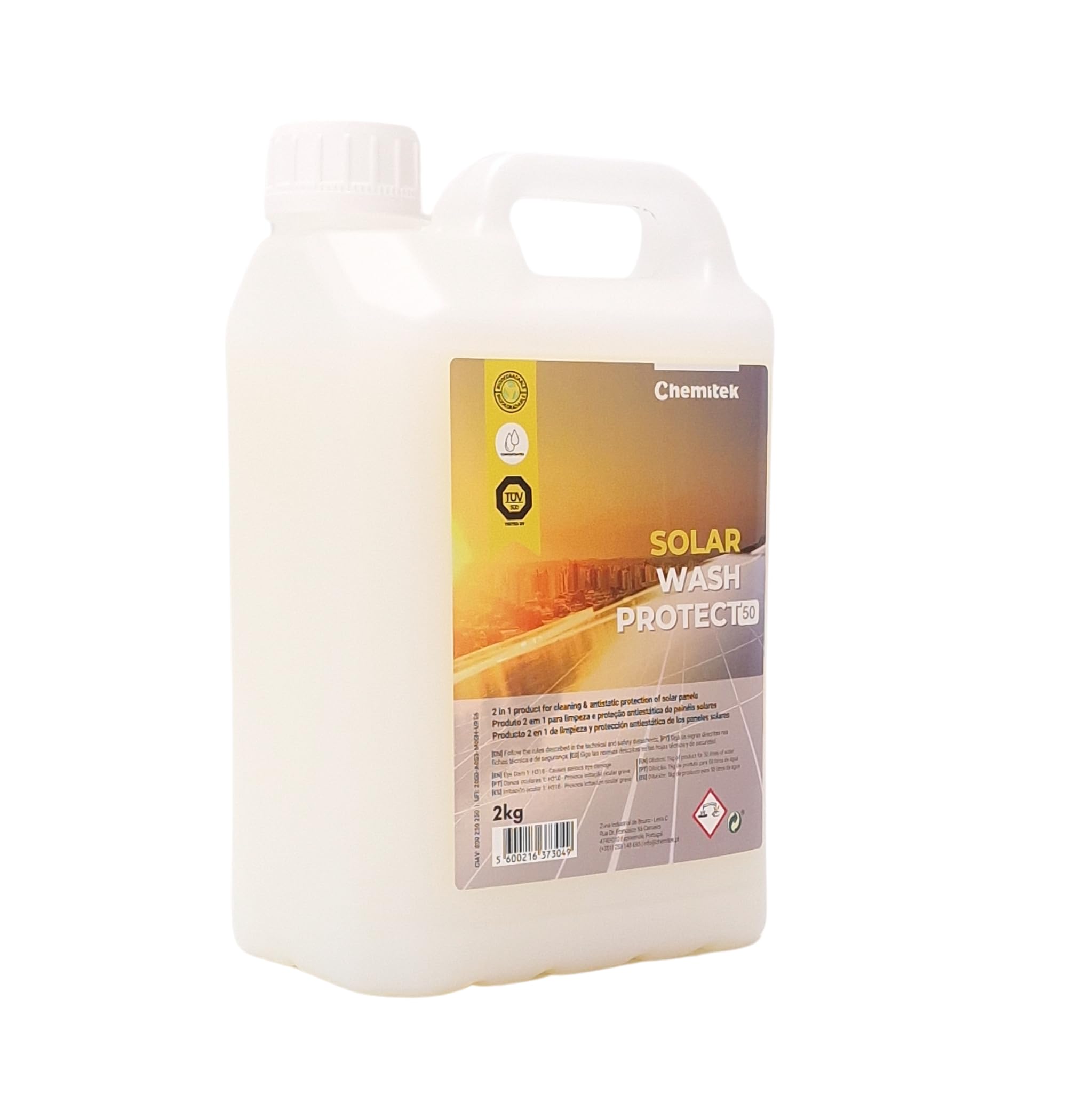 Solar Wash Protect 50, detergente per pannelli solari e rivestimento antistatico, 2 kg, pH neutro, biodegradabile, per la pulizia fotovoltaica