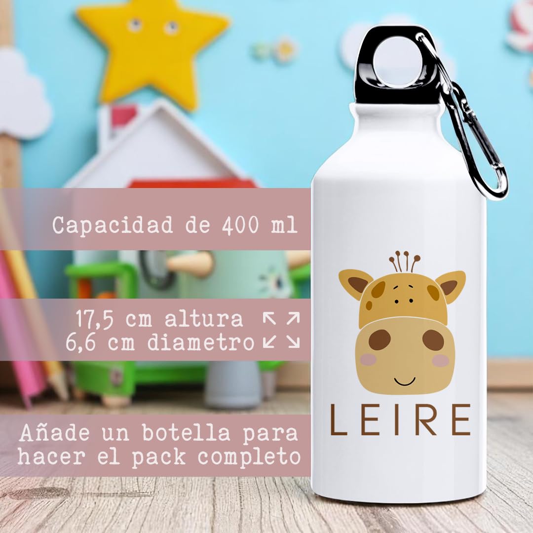 Evyre Pack Bolsa + Neceser Personalizado guardería Escuela Infantil Mochila con el Nombre Regalo Original Saco ropita Preescolar 100% algodón merienda organizadora