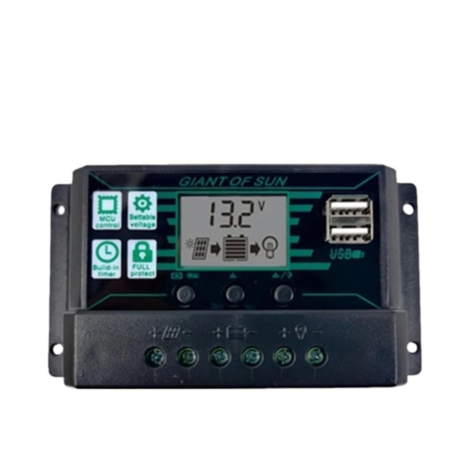 1 szt. 150A 100A 60A 50A 30A 20A 10A MPPT PWM regulator ładowania słonecznego 12 V 24 V wyświetlacz 2 port USB regulator baterii panelu słonecznego(150A)