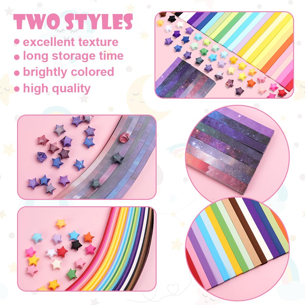 Lot De 1030 Bandes Papier Origami Étoiles - 27 Couleurs Arc-en-Ciel Pour Bricolage Et Déco