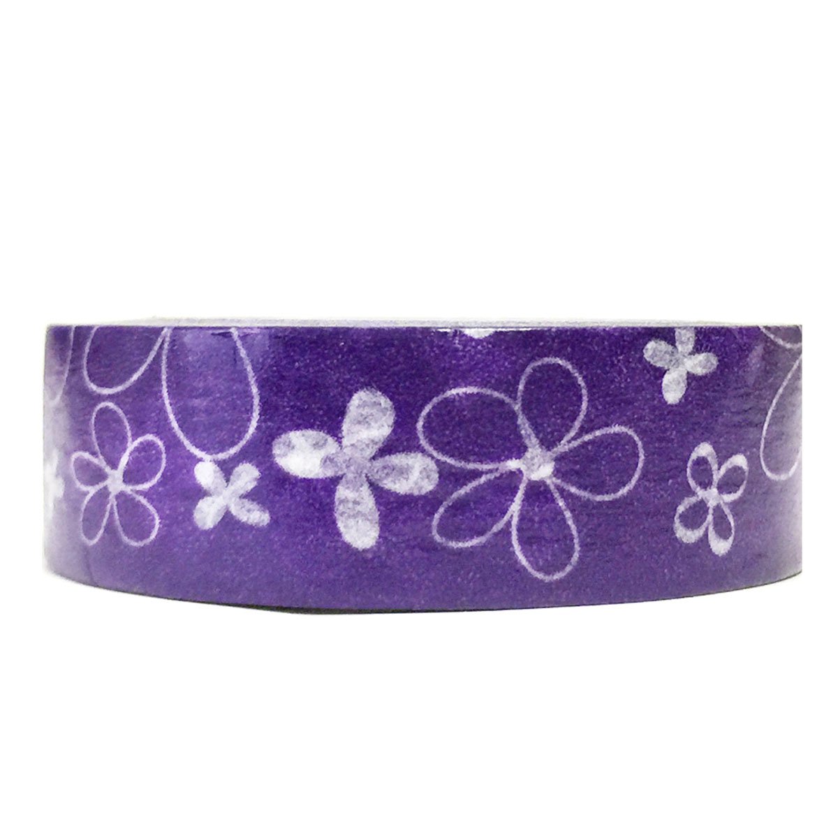Wrapables Colorful Patterns Washi Masking Tape, Purple Pansies