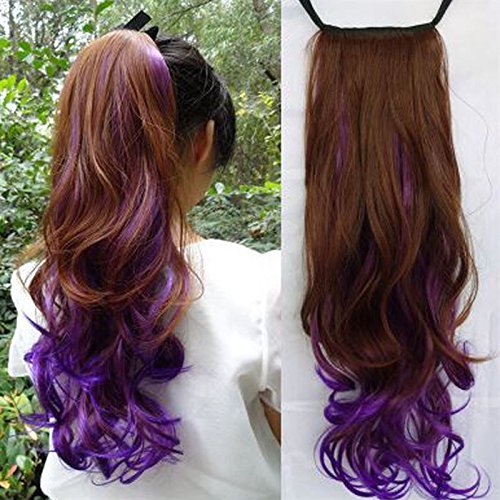 Horse hair wig women fake tail coda tied to the falsecolor pick color