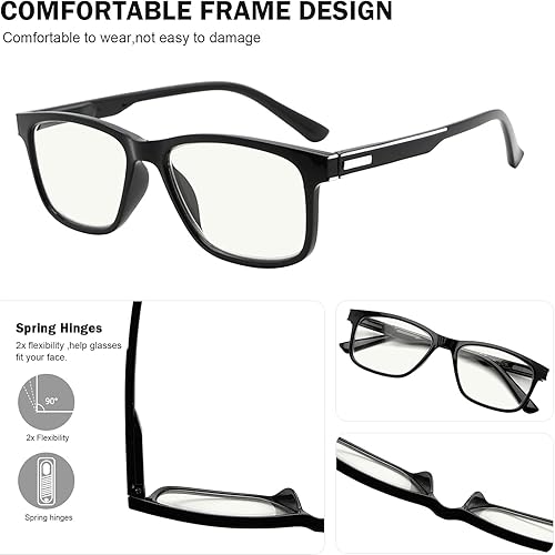 Miniatura 3 de Eyekepper Gafas de lectura progresivas multifocal, bloqueo de luz azul, para hombres, sin línea, multifocales