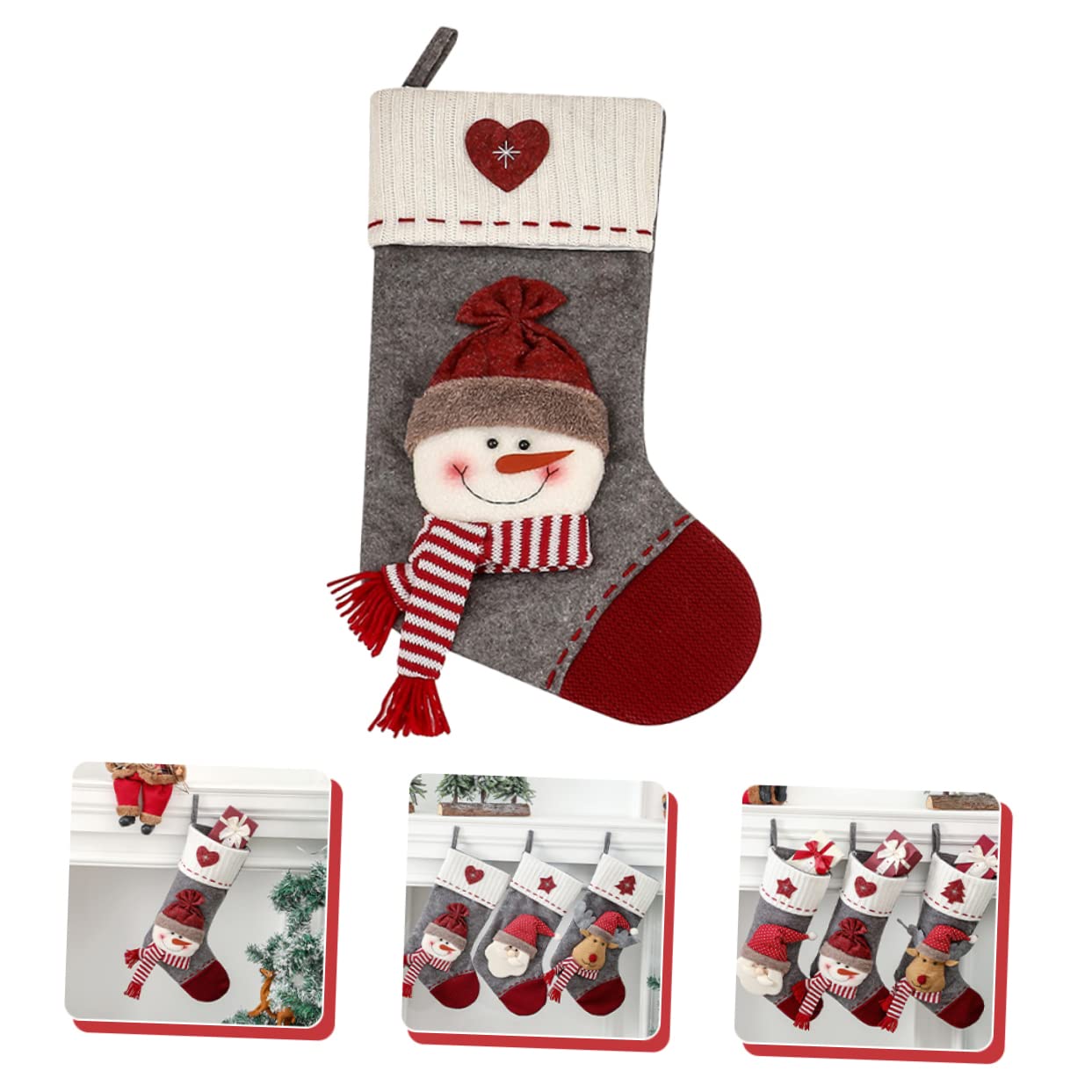PRETYZOOM 3 Pezzi Borsa Porta Regali Di Natale Calza Della Befana Decorazione Pendente Per Calze Di Natale Decorazioni Per Feste