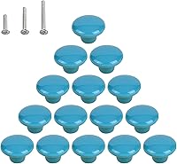 Vista 16 de HUAMULAN 15 pomos de cerámica roja brillante con botón de hongo redondo para gabinete, manijas de puerta, cajón de armario, armario, armario