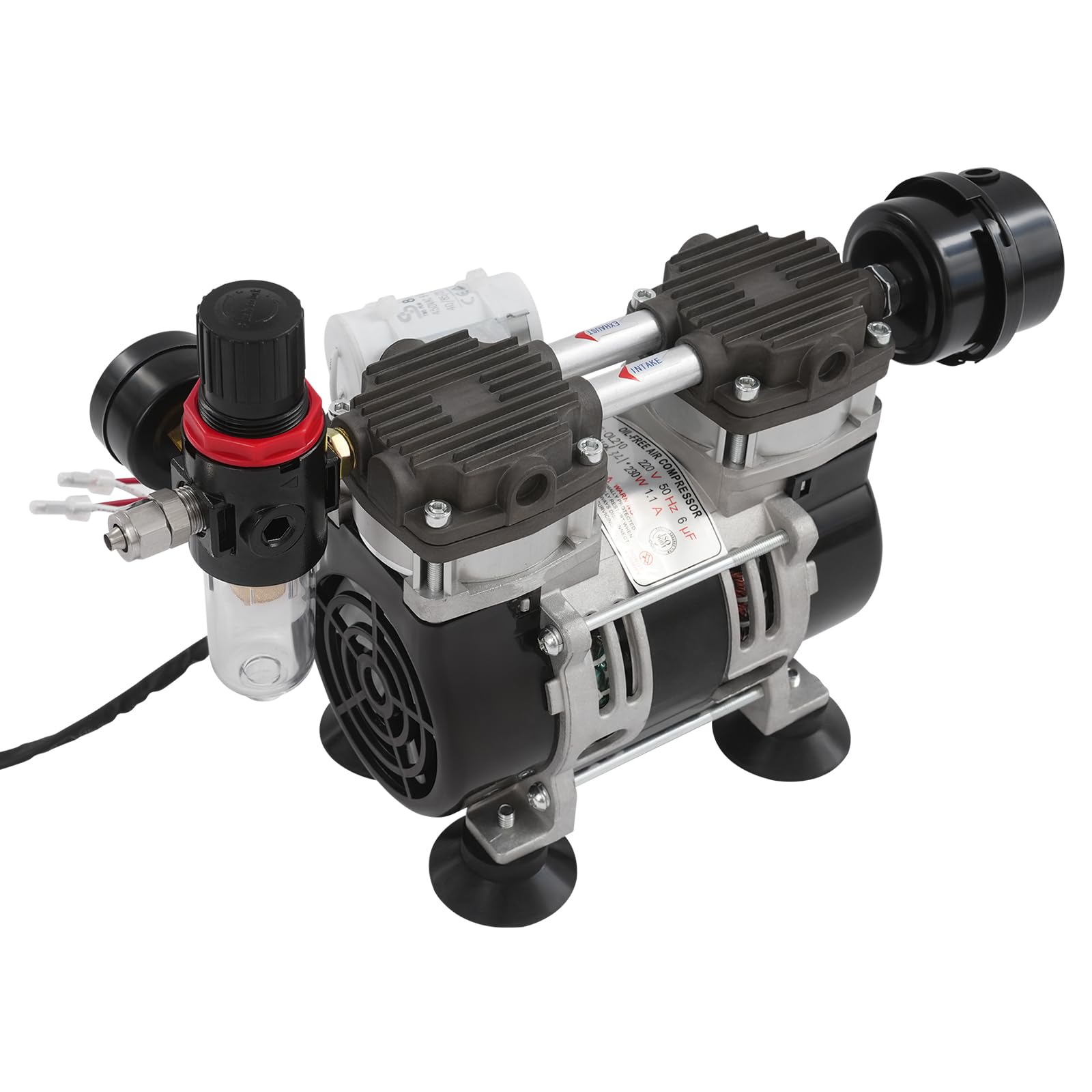 Vakuumpumpe Klimaanlage 230W ölfrei -90 KPa 2,8 Bar Unterdruckpumpe | 1400U/min Nenndrehzahl & 58L/min Durchfluss, 56dB Leise & Kompakt, 135°C Thermoschutz, B-Isolationsklasse