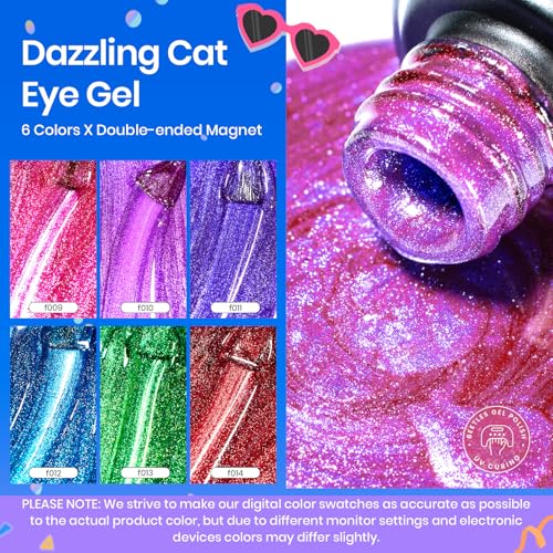 Image of Beetles Cat Eye Gel Nail Polish Set, 6 Colors Cat Eye Glitter Gel Polish