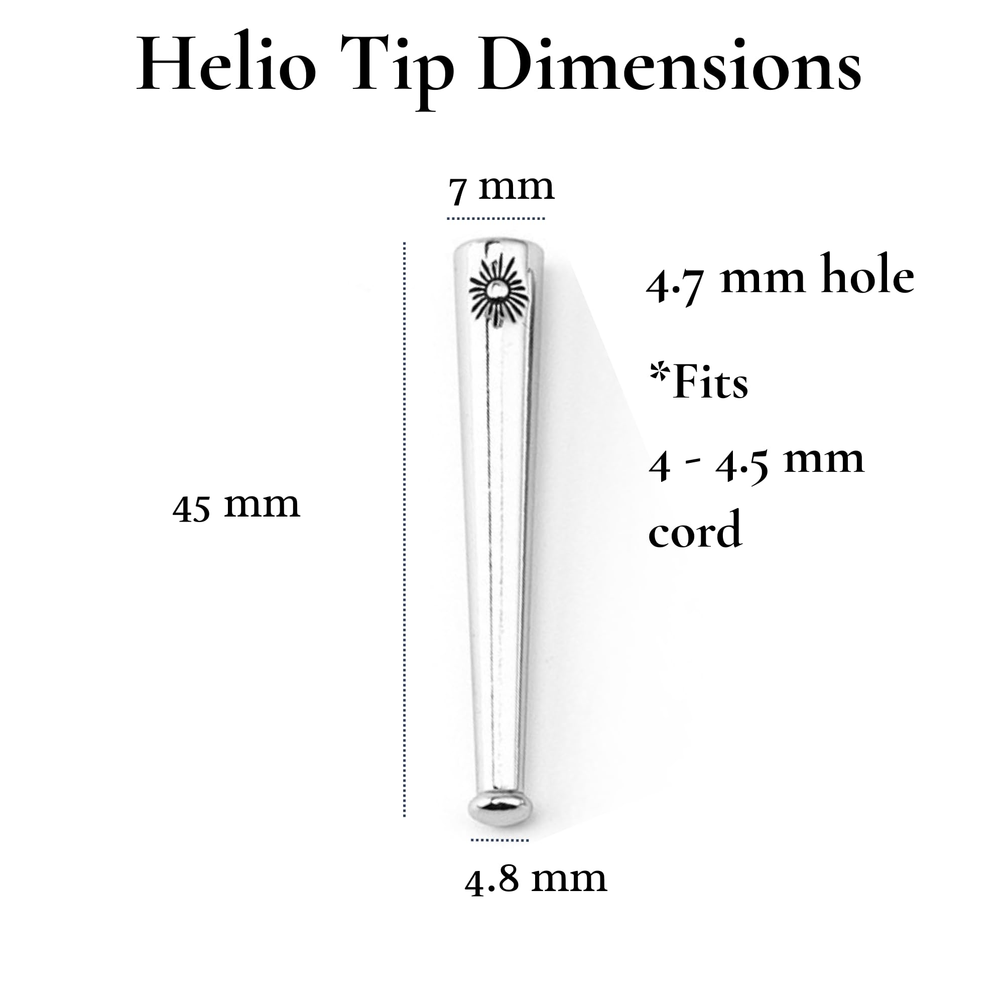 Helio Tips - Extremos de cordón para atar bolo y otras joyas.
