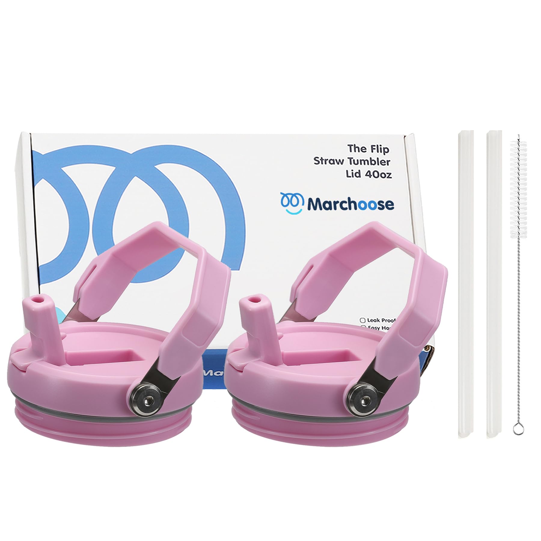 Marchoose 2 Pcs Tumbler Flip Straw Lid Replacement fit for 40 oz Stanley Quencher, Leak-Proof, Easy Handling, Perfect Fit, Lavender Mist