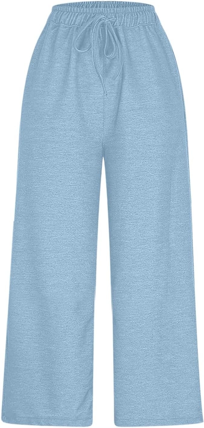 Girls Sweatpants Straight Wide Leg Joggers Baggy Sweatpants for Teen Girls Preppy Clothes with Pockets Size 5 to 14Y