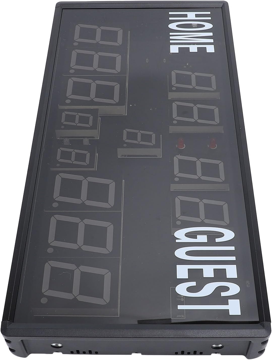 LED Scoreboard, Electronic Scoreboard with Remote Control, Countdown Timer up to 99:59, Digital Display for Basketball Table Tennis Badminton, Aluminum Alloy Wall