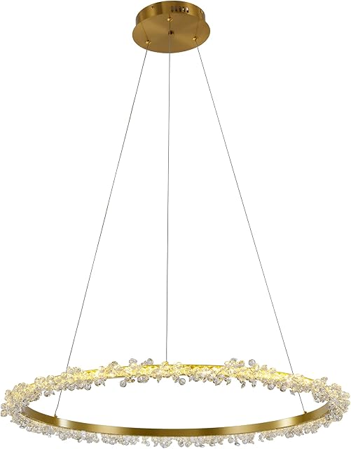 PENDENTE ASTER DOURADO (D)8CM (A)8CM 1X37W 3000K 2775LM LED