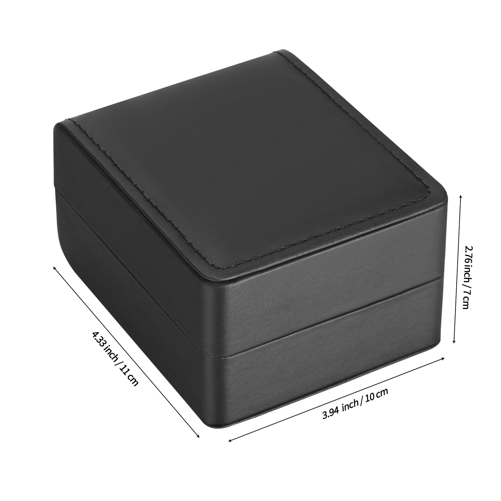 PU Leather Watch Box, Compact Watch Gift Case with Pillow for Women Men, Travel Watch Holder Storage Boxes for Birthdays Anniversary Father's Day Graduations (Black)
