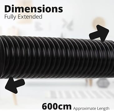 Universal Extra Long Extention Vacuum Hose (Stretches to 6m) Replacement 32mm Vacuum Suction Hose Accessory for Cleaning