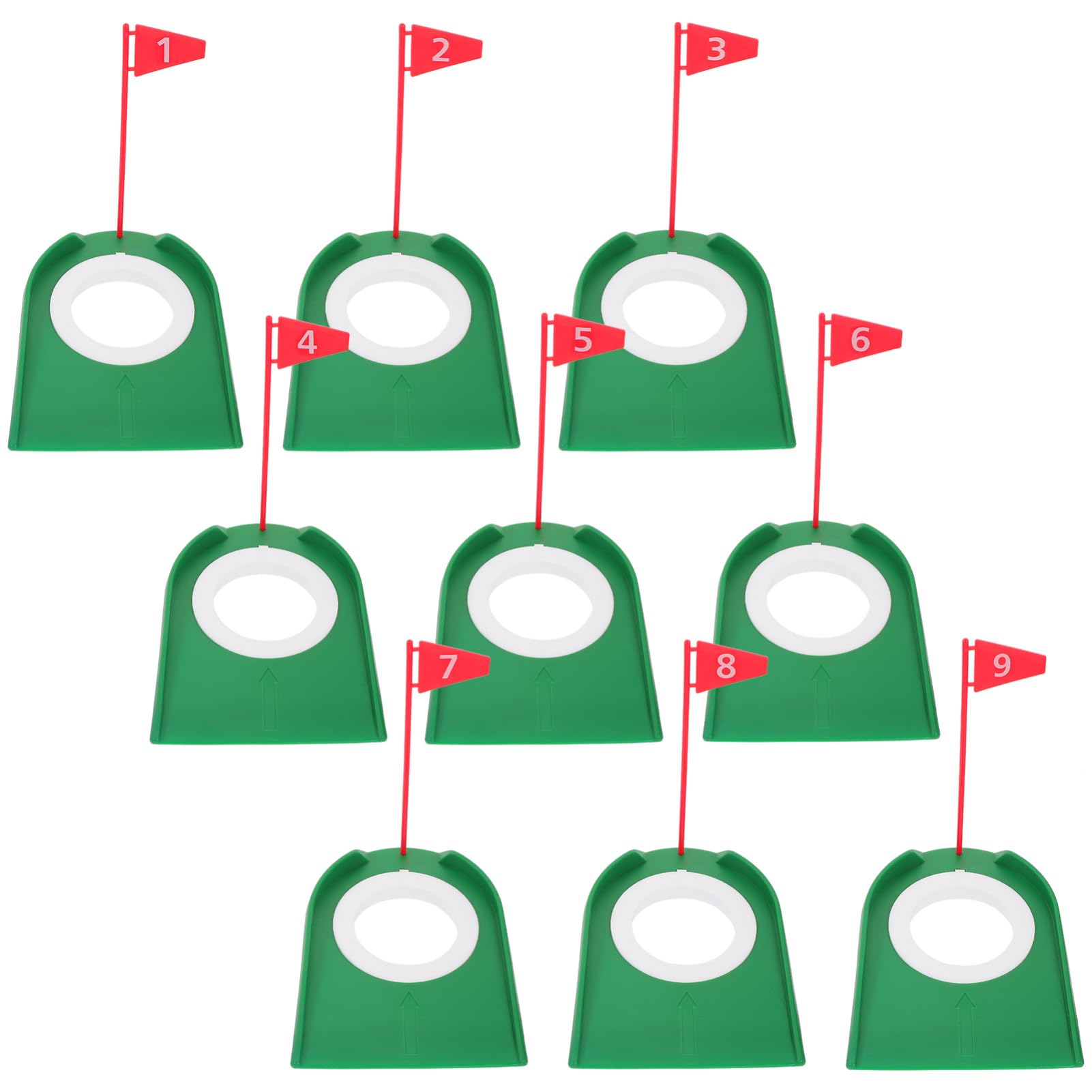 Taza de Práctica de Putting de Golf Desmontable 9 Piezas Abs Rojo