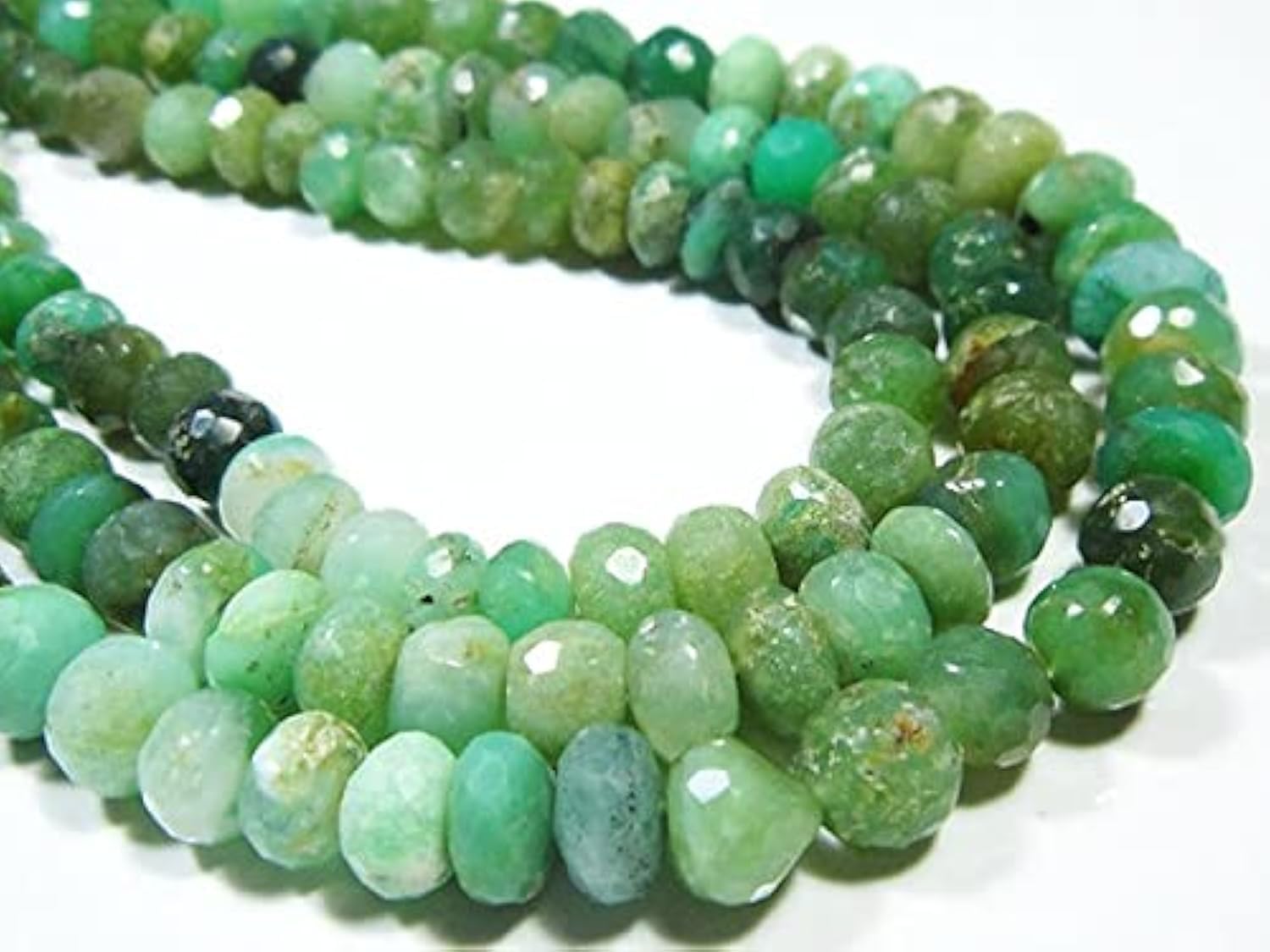 Chrysoprase faceted big rondelles de 7mm pour créer vos bracelets d'été