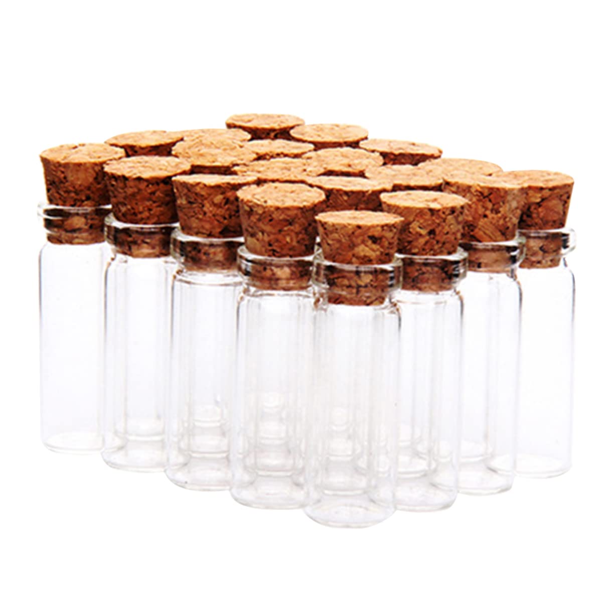 Kleiner Wunschflaschen Transparent 24 Stück aus Glas mit Korken, 55ml