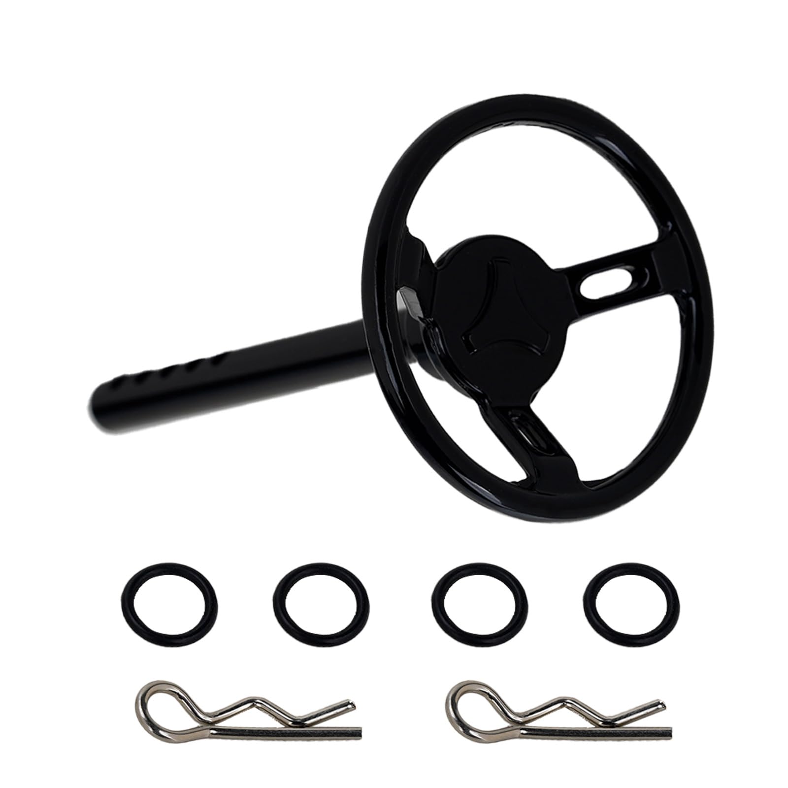 TGCWENG Small Size Aluminum Universal RC Steering Wheel for SCX10 TRX4 D90 D110 Etc 1/10 Scale RC Crawler Car Interior Accessories(Black)