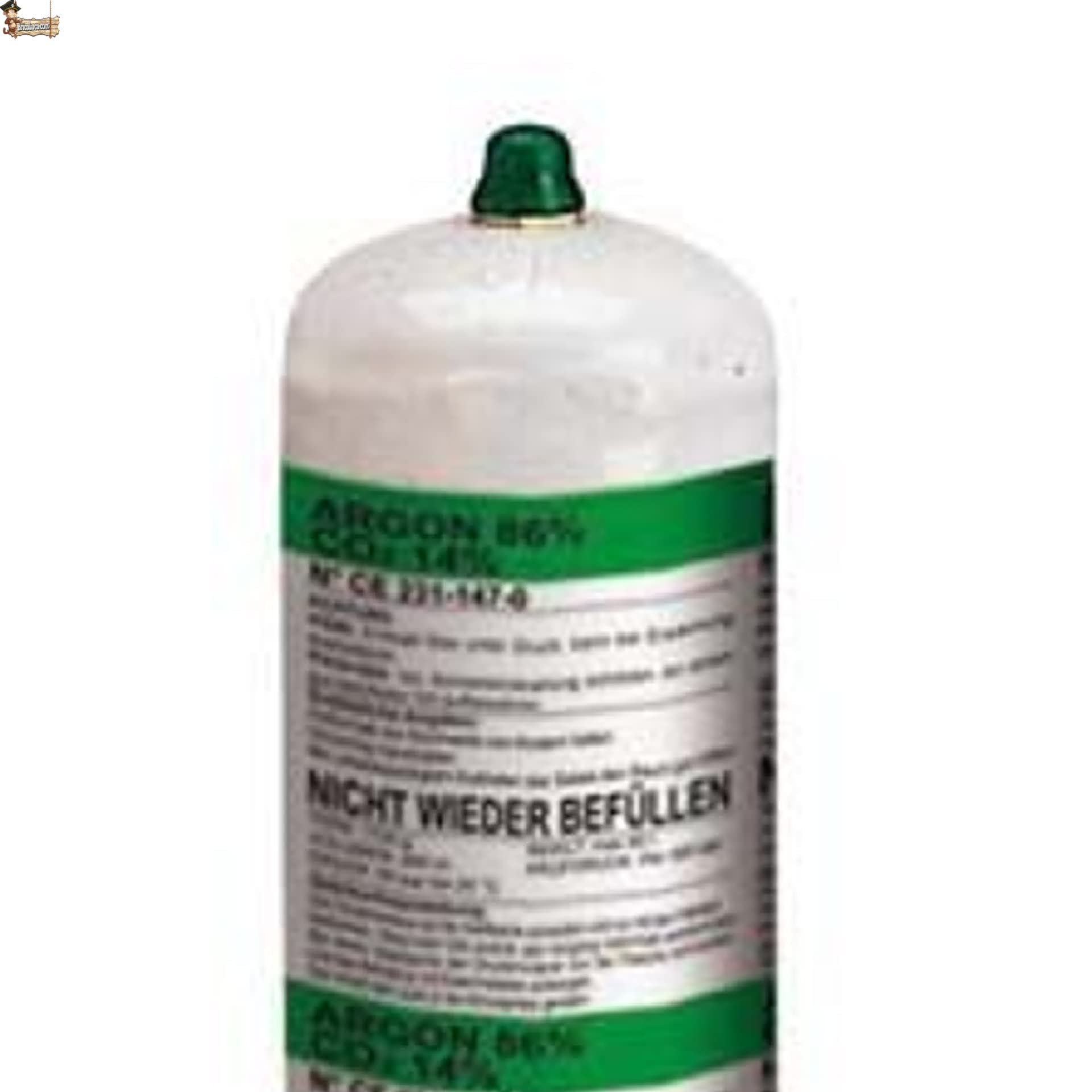 BricoLoco.com Butelka z mieszaniem argonu + CO2 ArCO2 Spawanie MIG Spawanie butli do spawarki nici lub pręta Jednorazowa butelka 1 litr. Do stali nierdzewnej, żelaza (Argon +CO2)
