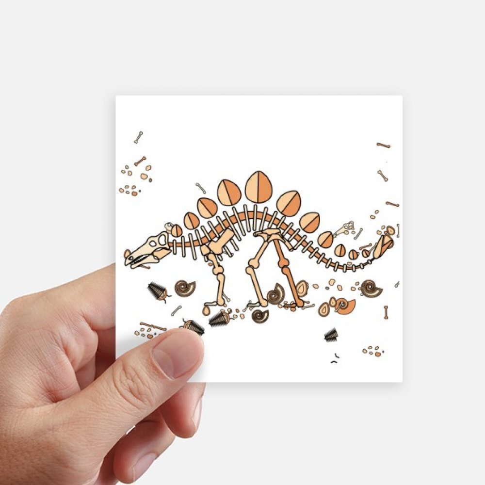 Autocollant carré dinosaure stégosaure de 10cm pour stickers muraux et déco